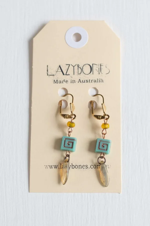 Aqua Key Earrings