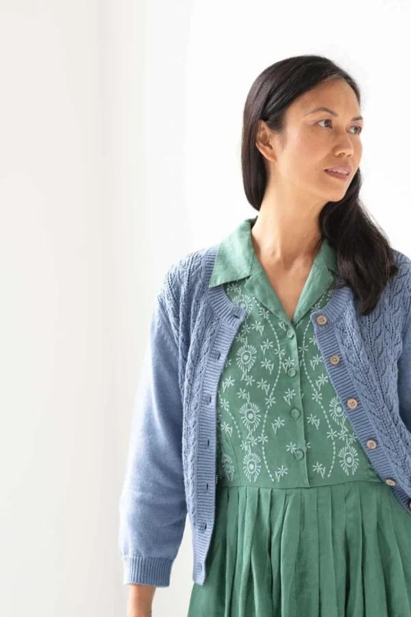 Ava Cardigan Denim Blue