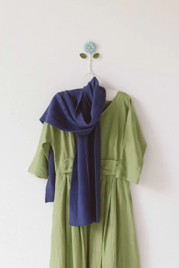 Cable Scarf Indigo *Organic Cotton