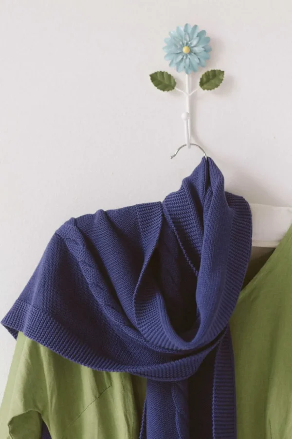 Cable Scarf Indigo *Organic Cotton