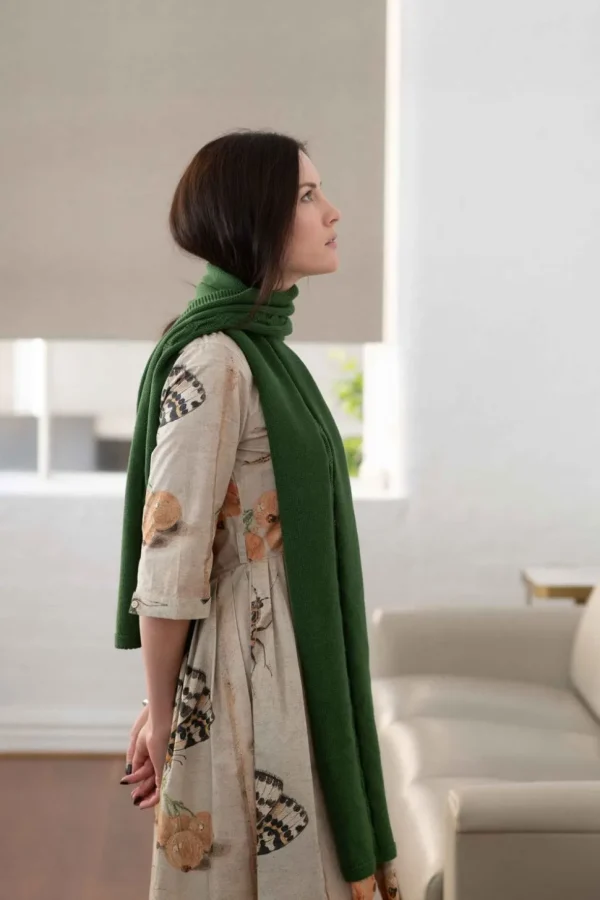 Cable Scarf Juniper *Organic Cotton