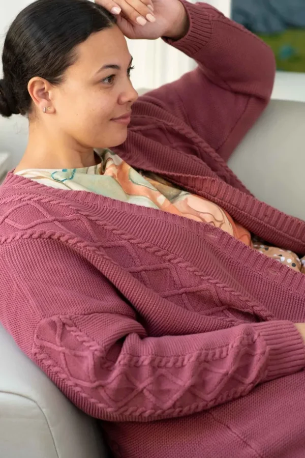 Charli Cardigan Mulberry *Organic Cotton