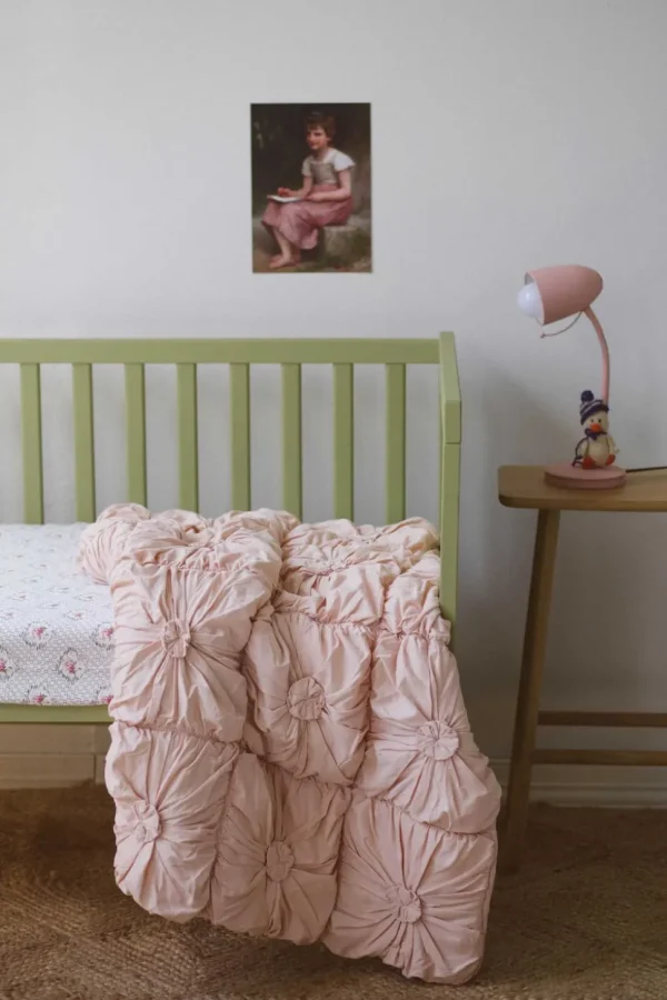 Cot Quilt Rosette Tuscan Pink *Organic Cotton