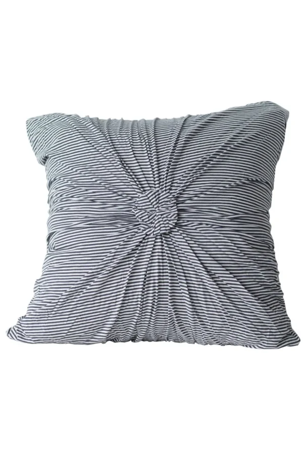Euro Rosette In Charcoal Stripe *Organic Cotton