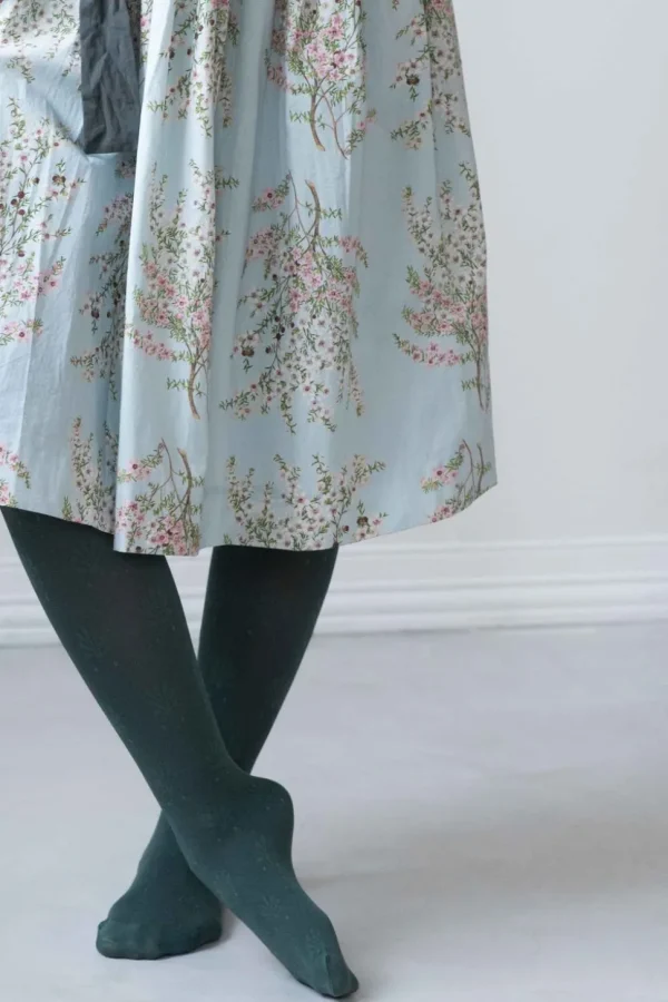 Fleur Teal Cotton Tights