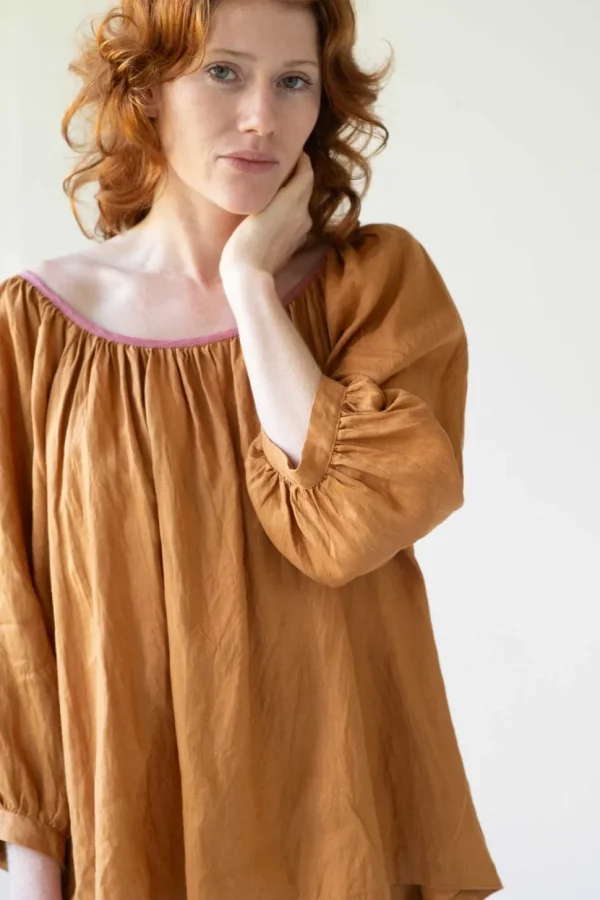 Hetti Linen Top Caramel