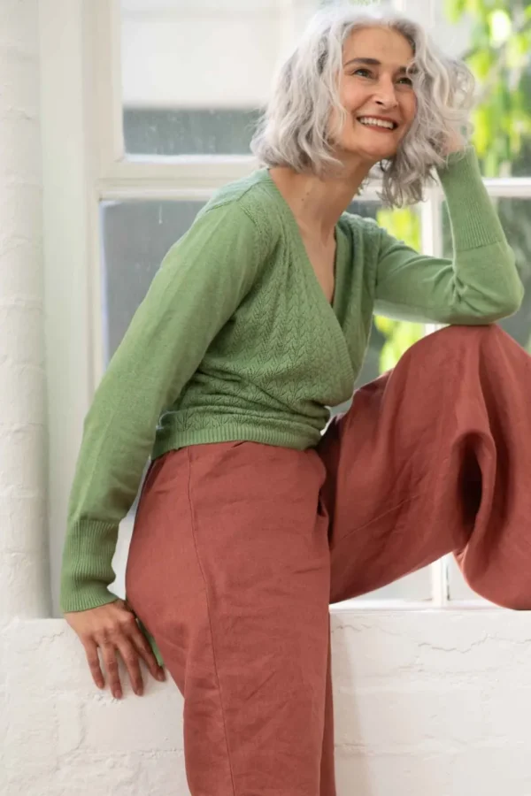 Imogen Wrap Cardigan Cottage Green