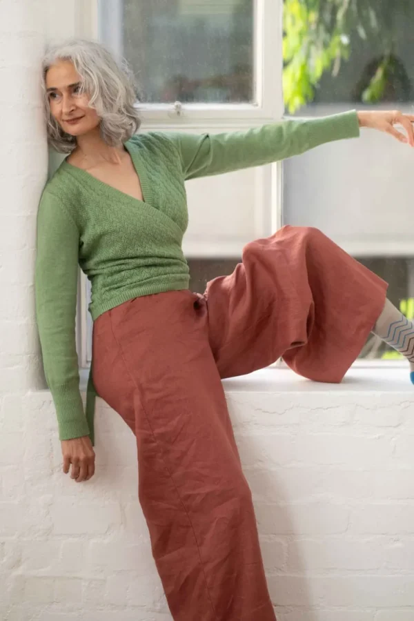 Imogen Wrap Cardigan Cottage Green