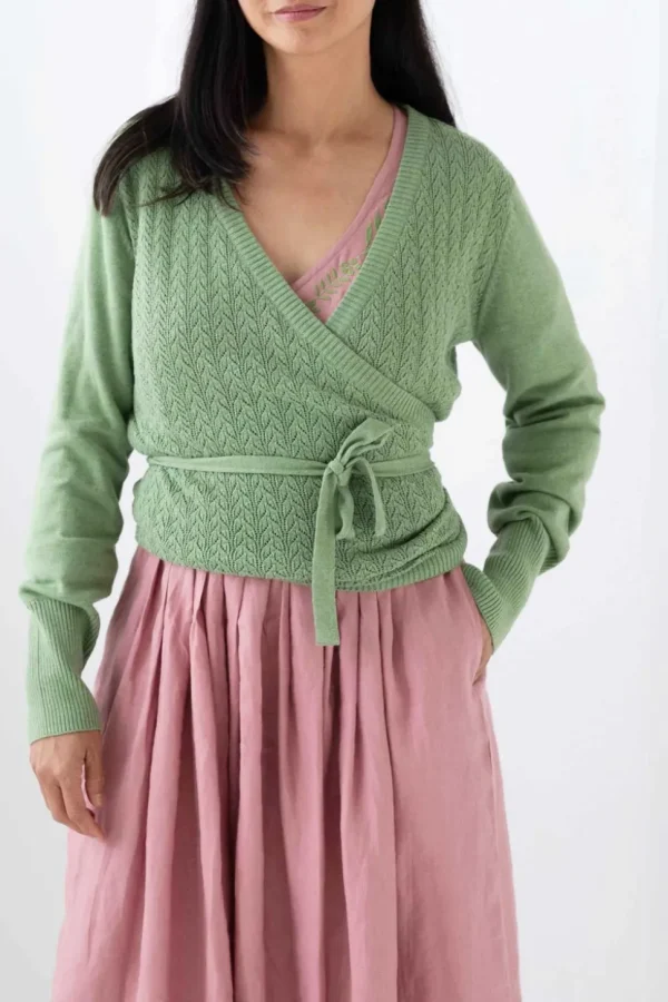 Imogen Wrap Cardigan Cottage Green