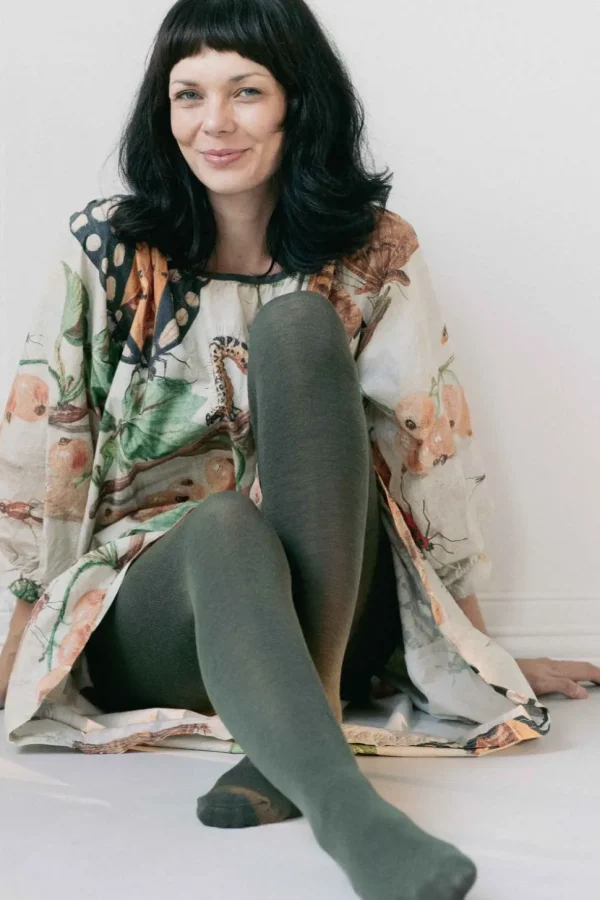 Luxe Green Wool Tights