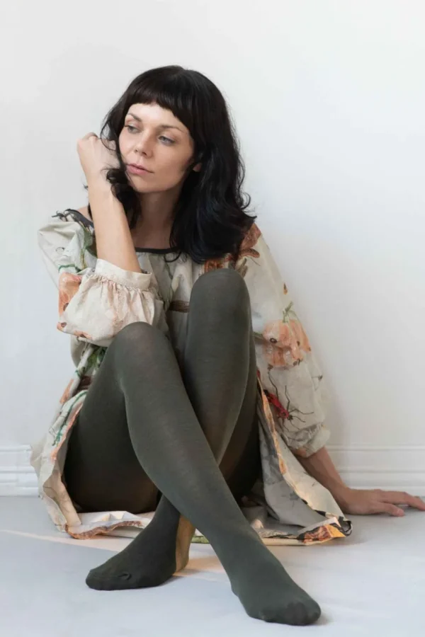 Luxe Green Wool Tights