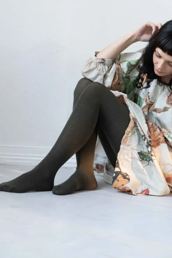 Luxe Green Wool Tights