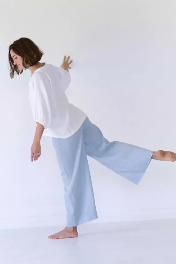 Ollie Linen Pant In Sky