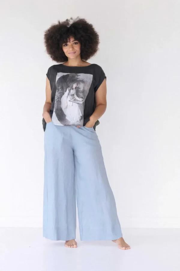 Ollie Linen Pant In Sky