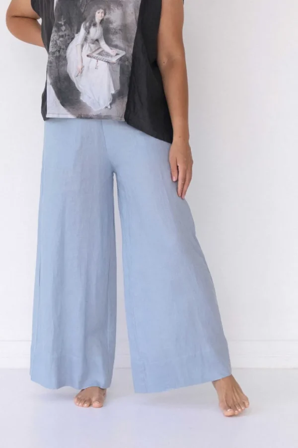 Ollie Linen Pant In Sky
