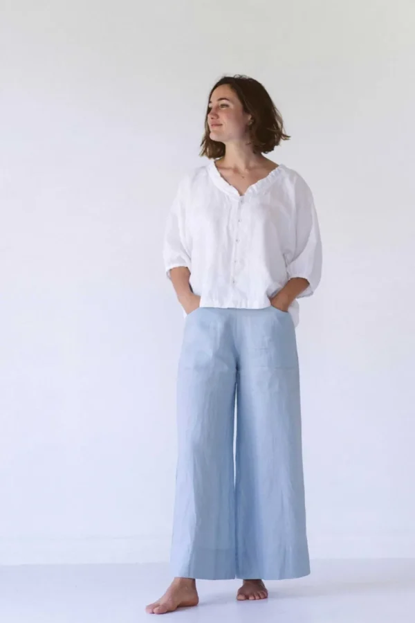 Ollie Linen Pant In Sky