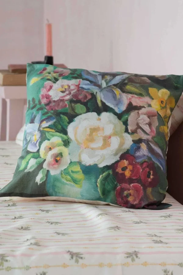 Painted Flowers Cushion Cover *Organic Cotton