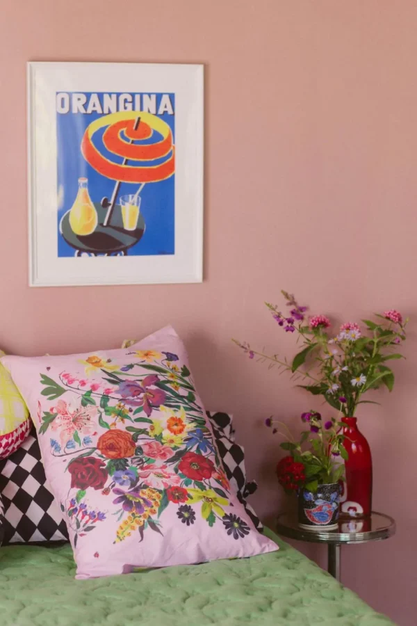 Rainbow Floral Pink Pillowcase Set *Organic Cotton