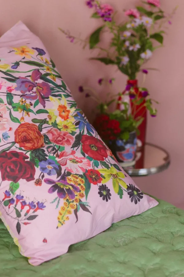 Rainbow Floral Pink Pillowcase Set *Organic Cotton