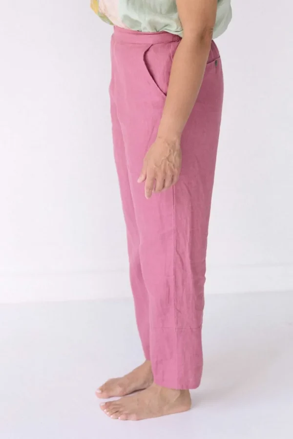 Sara Linen Pant In Rose