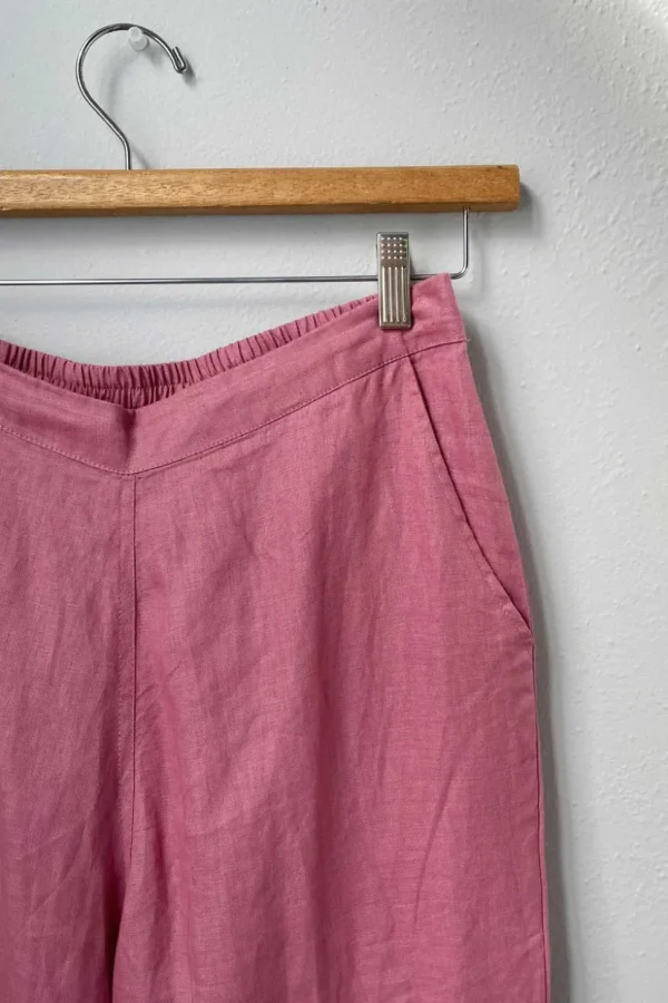 Sara Linen Pant In Rose