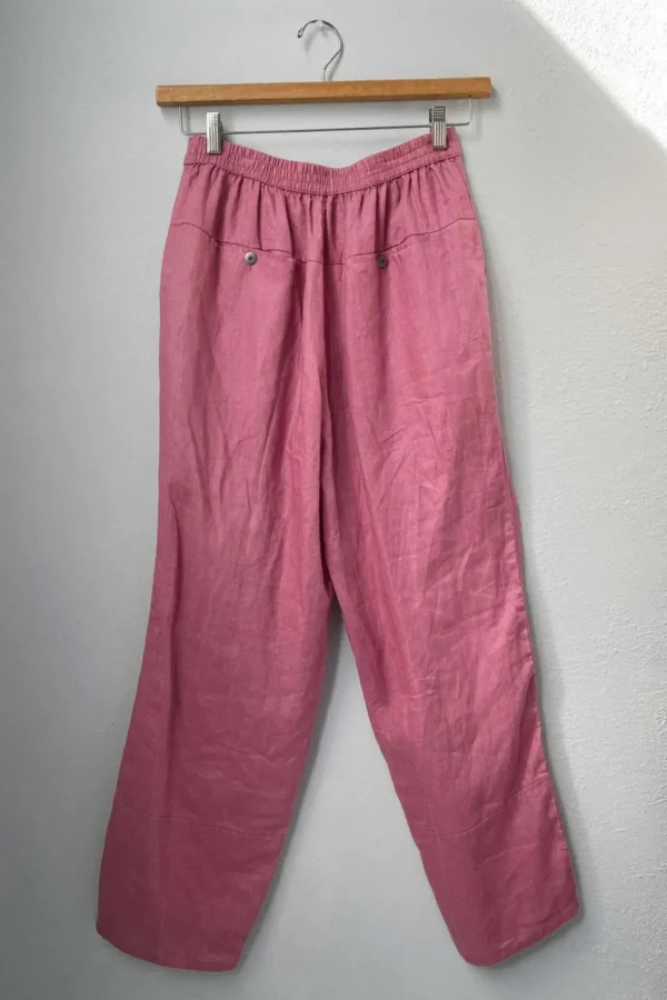 Sara Linen Pant In Rose