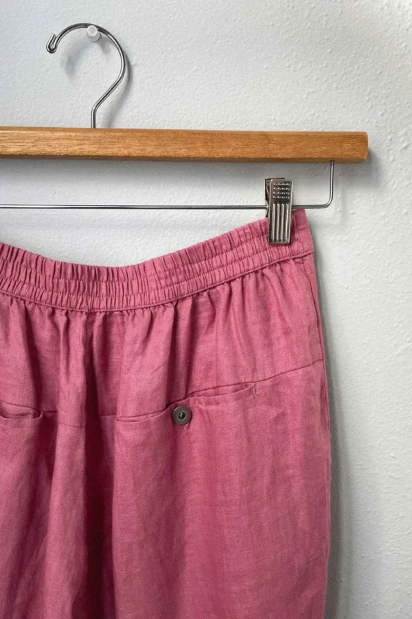 Sara Linen Pant In Rose