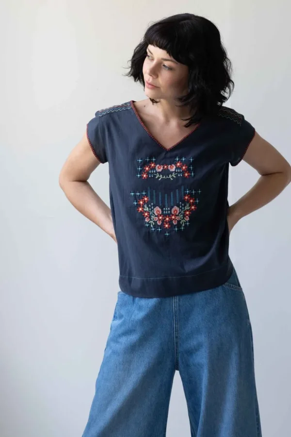 Sarah Top Parisian Blue