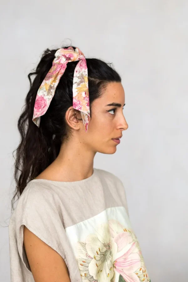 Scrunchie With Scarf In Peony