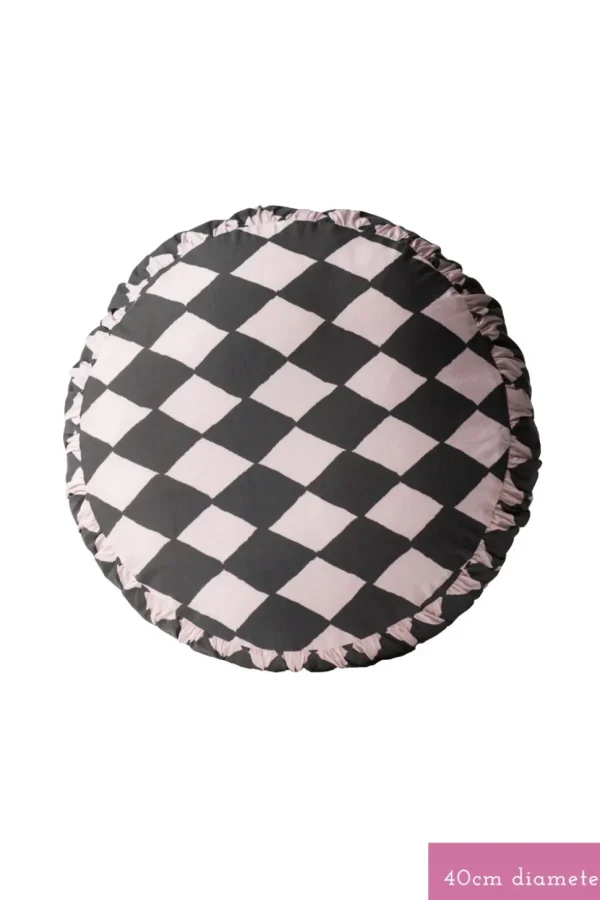 Small Round Cushion Cover Losange *Organic Cotton