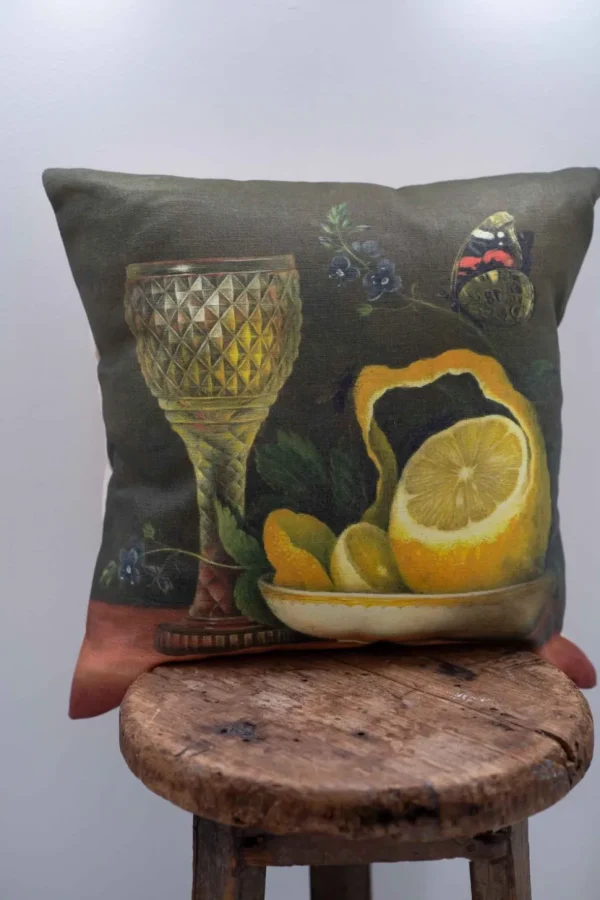 Still Life With Lemon Cushion Cover *Linen