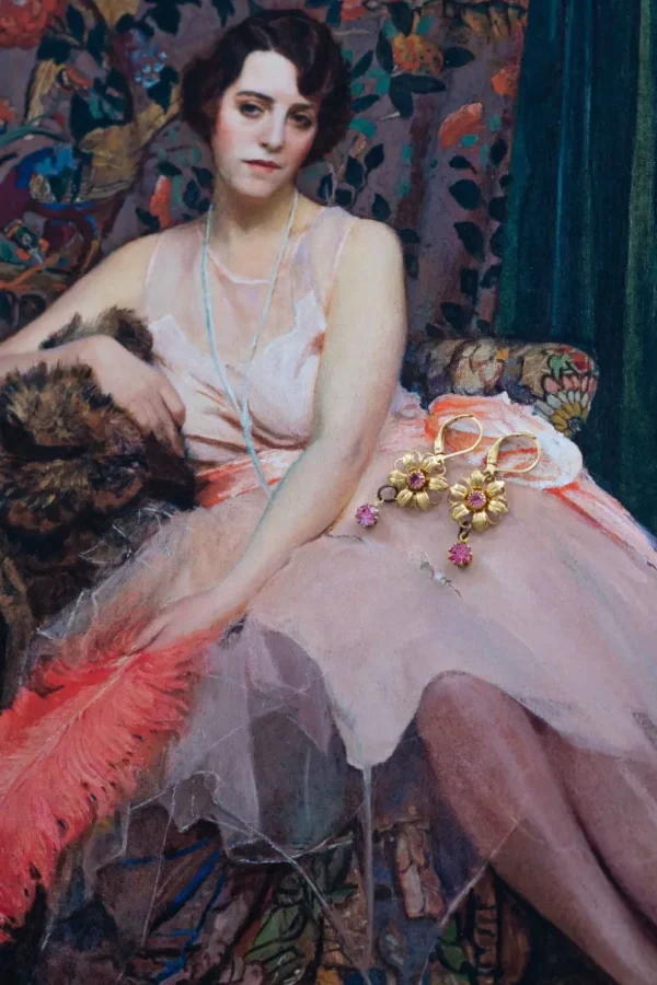 Susanna Pink Vintage Earrings