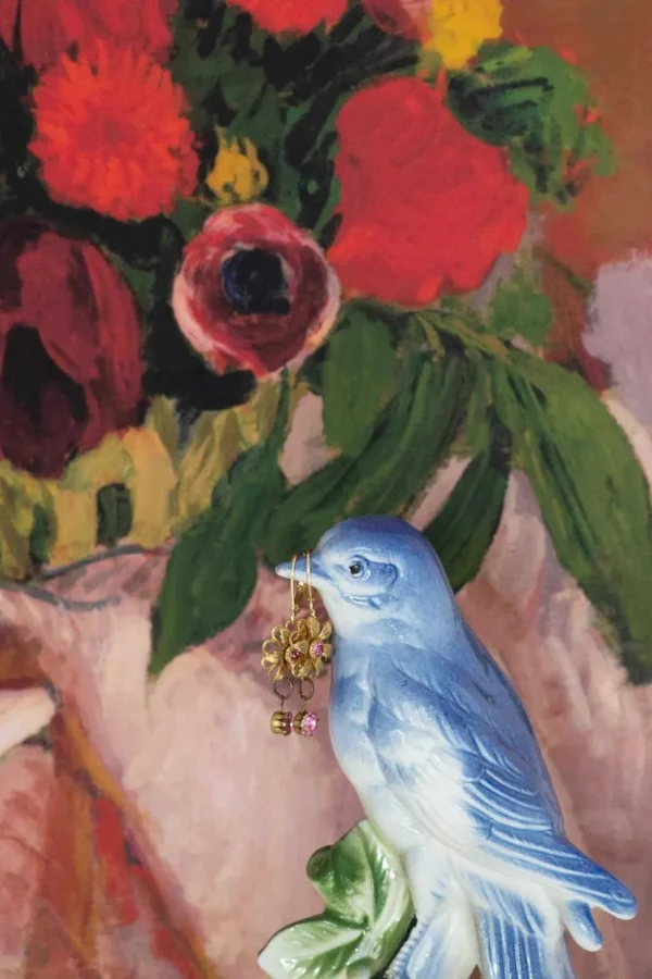 Susanna Pink Vintage Earrings