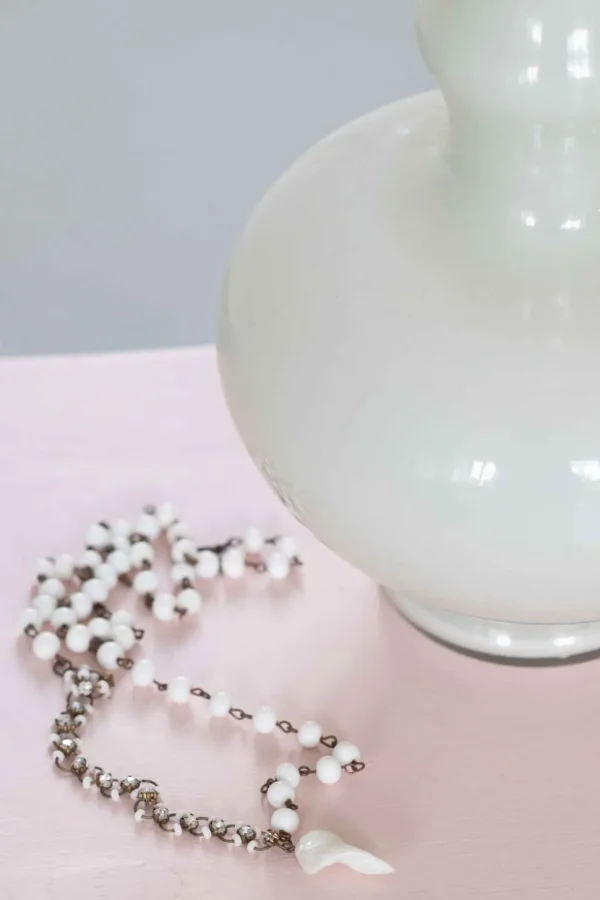 Vintage Milk Glass Necklace